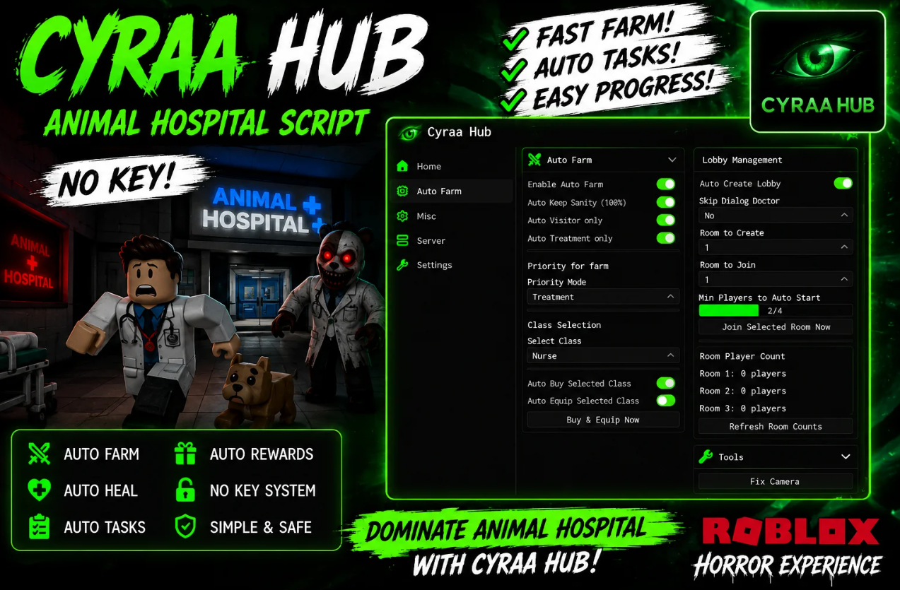 Cyra Hub Script - Auto Work, Infinite Sanity and Anomaly ESP cover